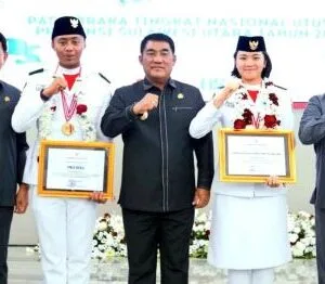 Gubernur Yulius Selvanus Sambut Hangat Dua Paskibraka Nasional Asal Sulut