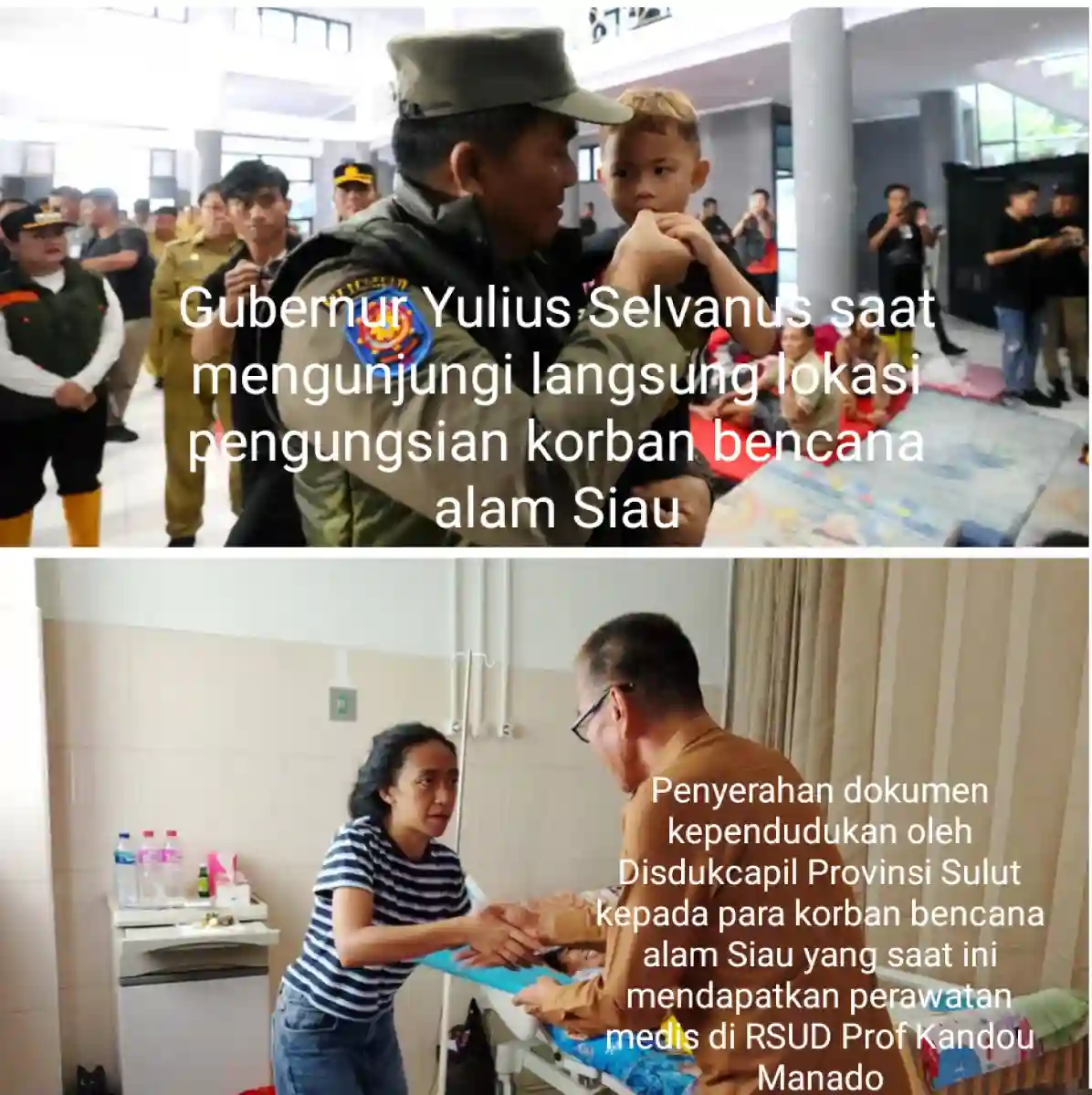 Pemprov Sulut jemput bola pengurusan administrasi warga Siau korban banjir bandang di RSUP Kandou Malalayang