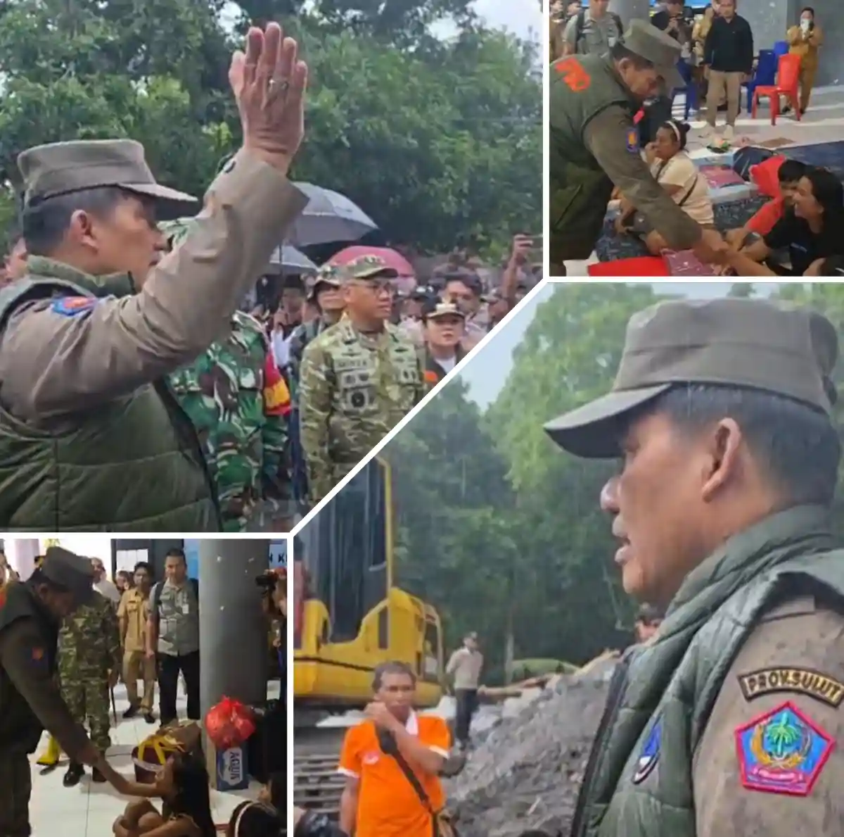 Gubernur Yulius Selvanus Turun Lokasi Bencana alam di Siau