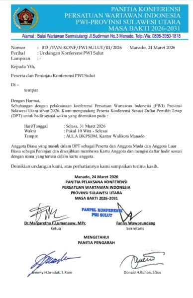 Konferensi pemilihan ketua PWI Sulut 2026