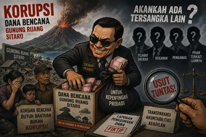 Dugaan korupsi dana bantuan bencana gunung ruang